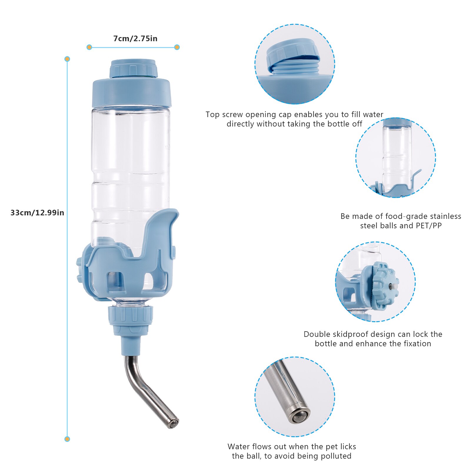 Dog Water Dispenser for Cage Dog Water Bottle for Crate 600ml Pet Water Fountain Automatic Pet Water Dispenser Dog Product