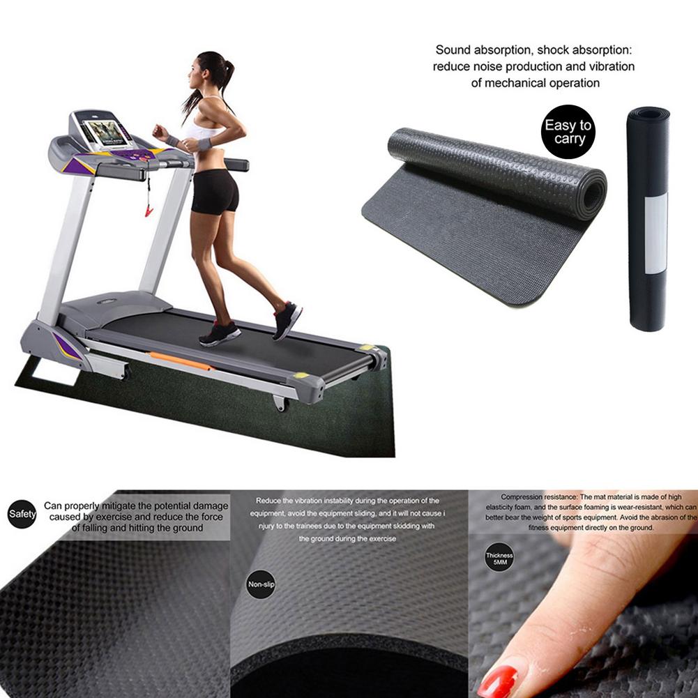Exercise Mat Gym Fitness Equipment For Treadmill Bike Protect Floor Mat Running Machine Shock Absorbing Pad Black