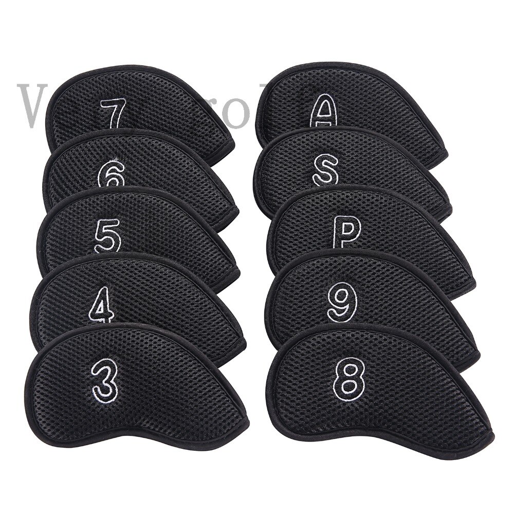 1 Set/10 Stuks Golf Club Iron Head Covers Headcover Meshy Iron Cover Vijf Kleuren Voor Kiezen
