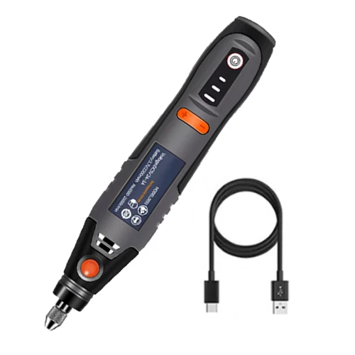 USB Cordless Drill Tool Dremel Drill Engraving Pen Electric 3-Speed Mini Handheld Wireless Drilling Rig Accessory Set: black