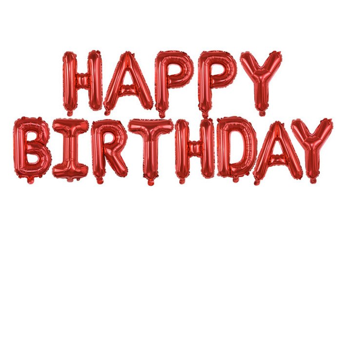 13 stuks happy birthday aluminiumfolie ballon alfabet ballon verjaardagsfeestdecoratie: Rood