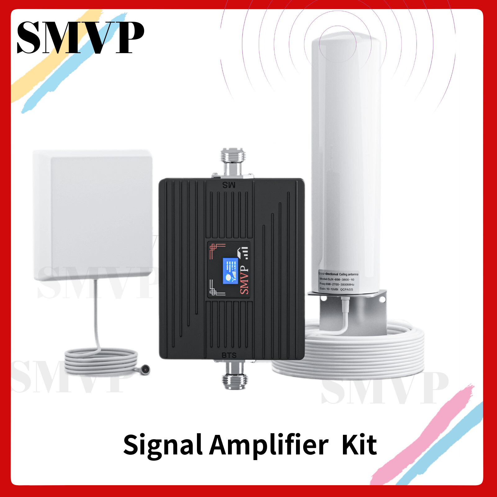 SMVP 360° ° omni Network, 2G, 3G, wzmacniacz 4GA 1800 2100 2600mh zestaw wzmacniacza sygnału telefonu komórkowego i wzmacniacz Internetu