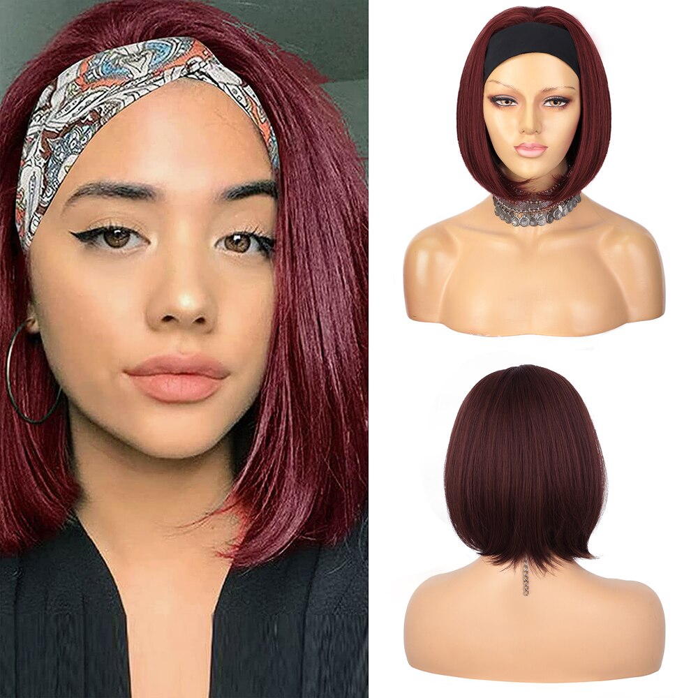 Stamped Glorious Synthetic Headband Wig Black Wig Long Straight Hair Heat Resistant Fiber Synthetic Wigs for Black Women: 118