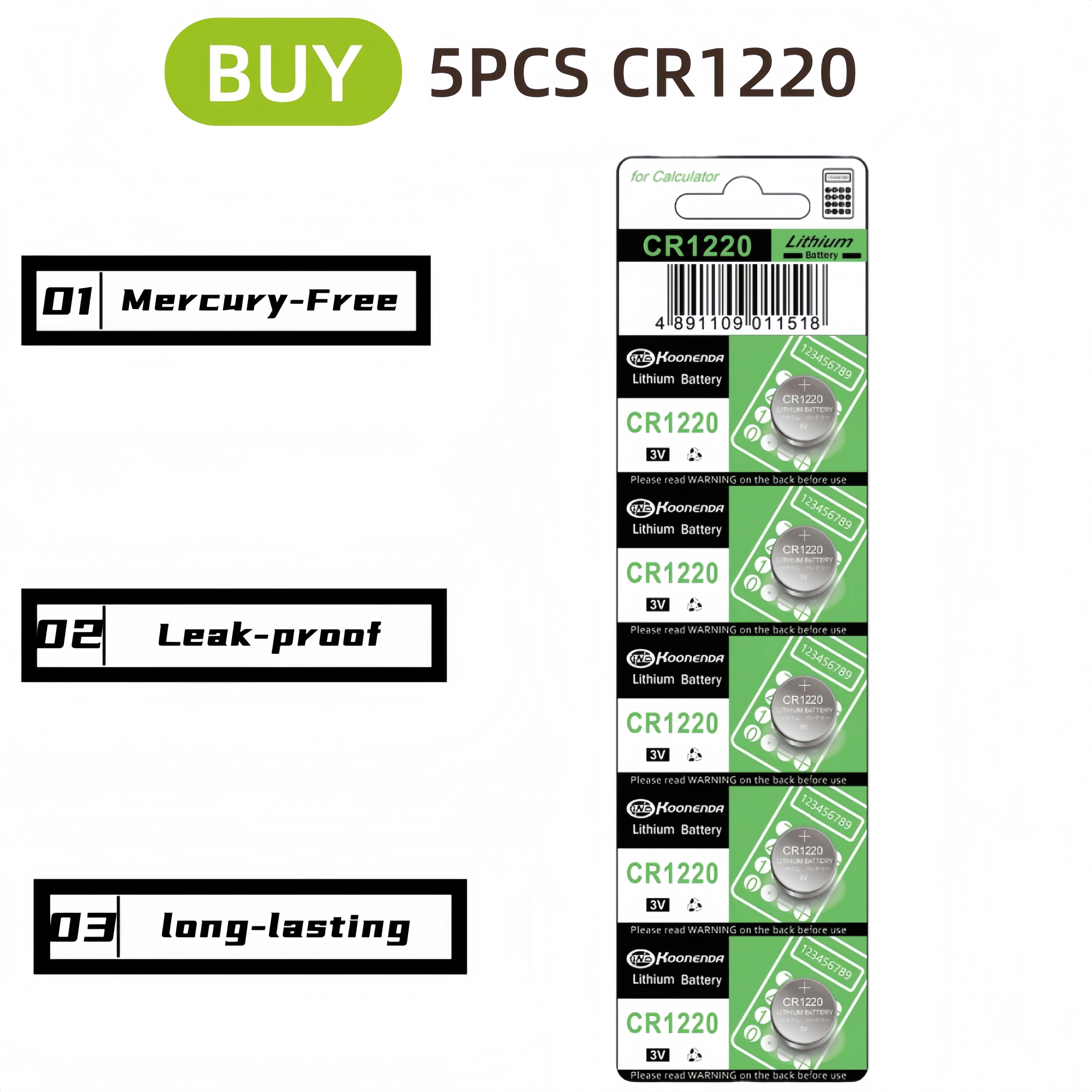 5-50 langlebige  cr1220 lm1220 br1220 lithium-batterien für uhrenfernbedienungen, tasten 3v taschenrechner 1220 led-beleuchtung und knöpfe (knopfzellen): Gelb