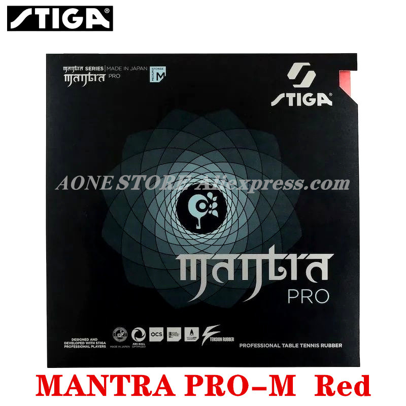 STIGA MANTRA PRO M / H XH Tafeltennisrubber Pips-In Offensief Gemaakt in Japan Originele STIGA Pingpongspons: Rood