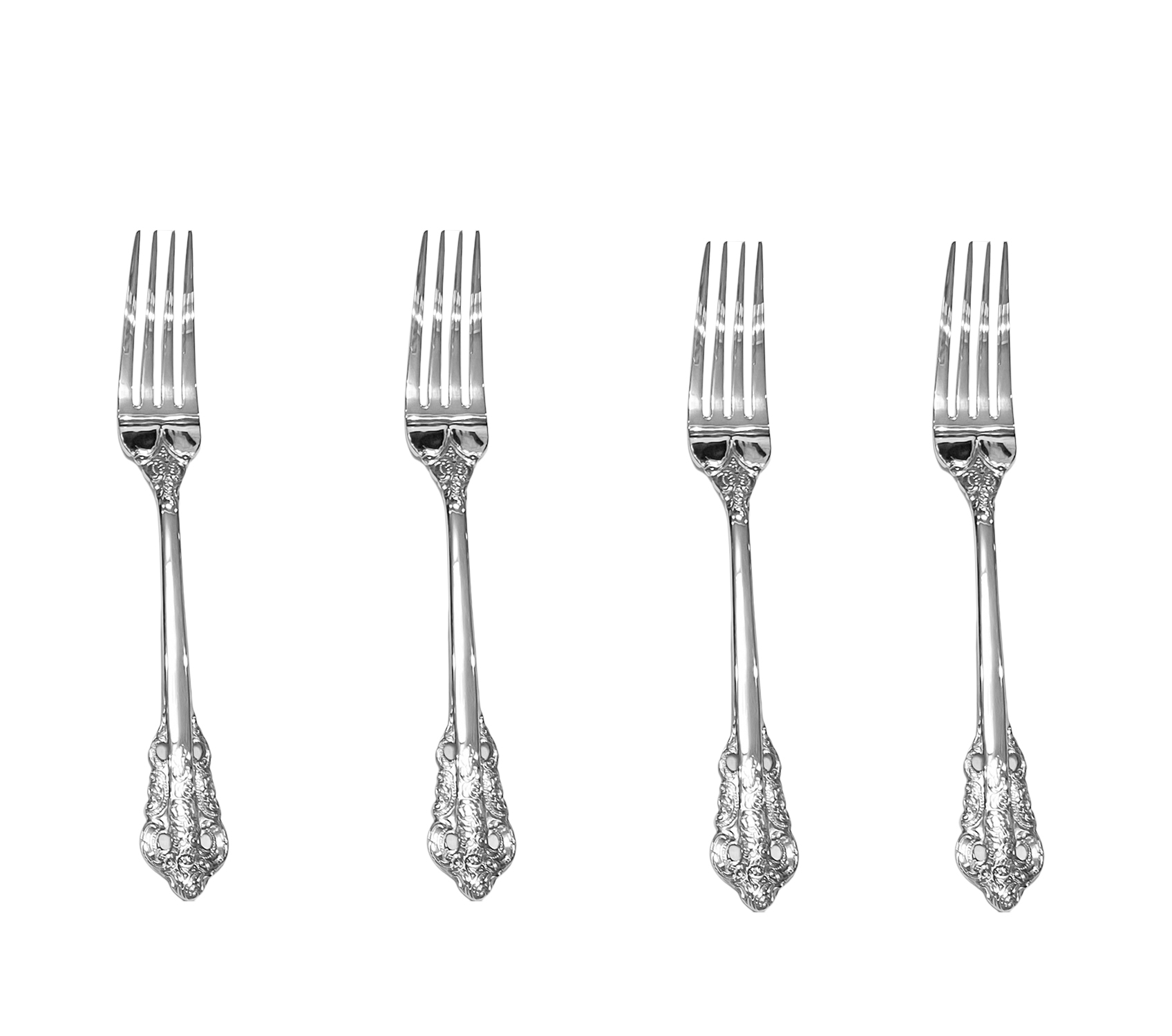 Silver Flatwar Fork Knife Spoon Set Cutlery Tableware 1pc Dinning Table Steel Kitchen Complete Dinner Set for: Cake fork 4p