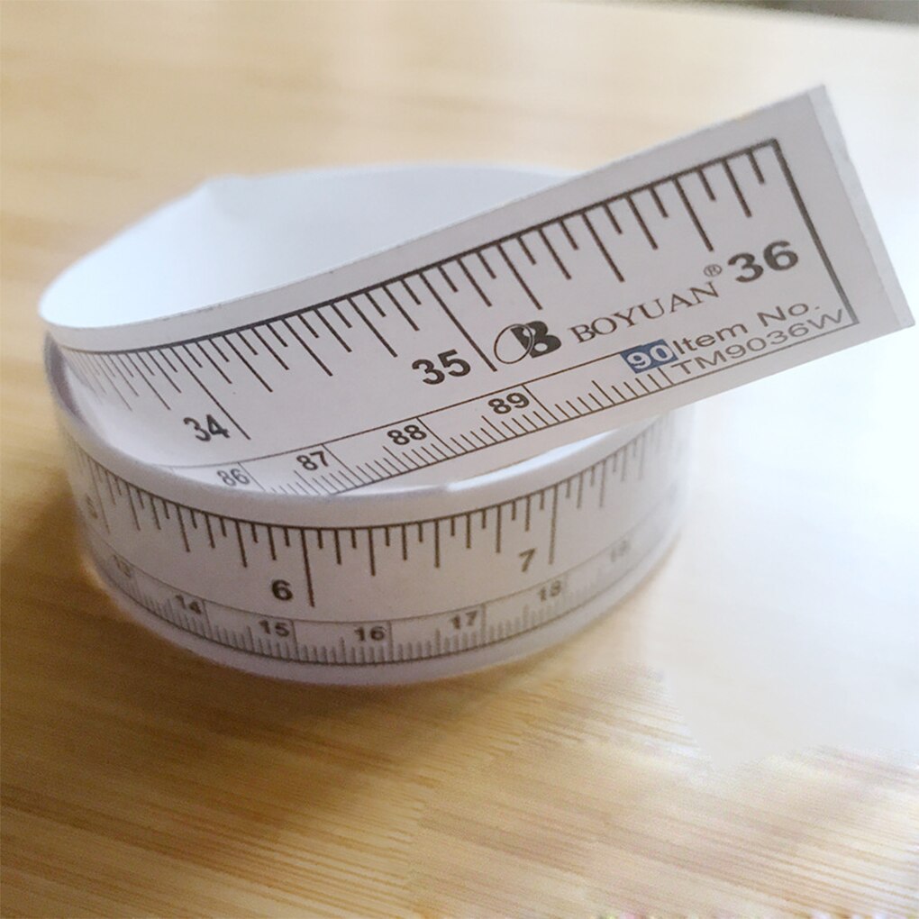 newest 5pcs Self Adhesive Measure Tape Metric Inch Measure Tape Sewing Machine Sticker Tool Paper Ruler