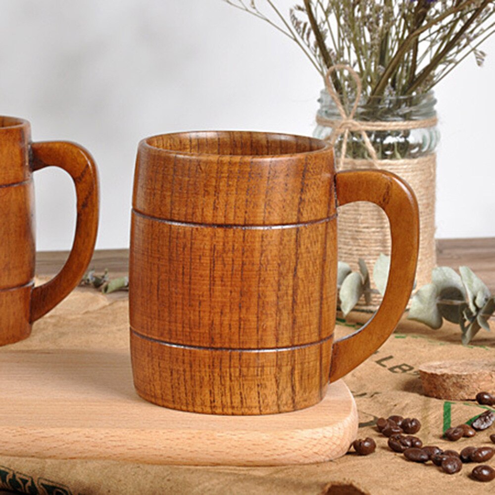 Jujube Wood Cup Primitive Handmade Natural Spruce Wooden Cup Breakfast Beer Milk Drink Green Tea Cup water bottle @Q