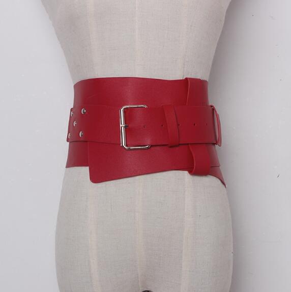 Nuevos accesorios de cinturón ancho de Ultra Plus para mujer Faux cuero elástico corsé cinturón metal frontal cinturón con hebilla chica Ropa Decoración