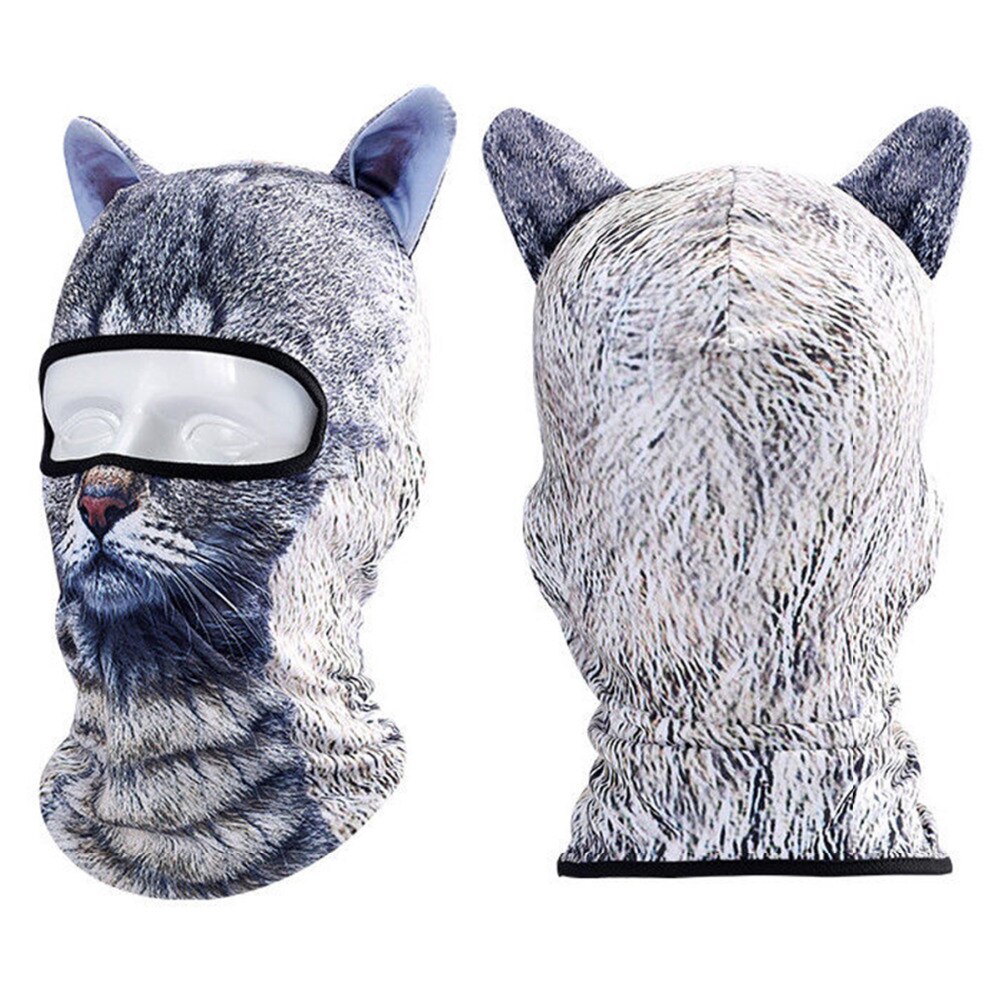 3D Animal Cat Dog Outdoor Bicycle Cycling Sport Ski Full Face Mask Hat