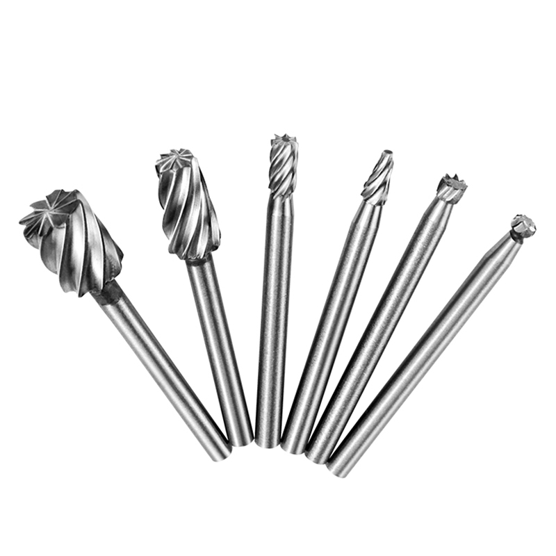 Cortador de Lima rotativa HSS Dremel, fresado de rebabas rotativas, cabezal de molienda, cuchillo para tallar madera, herramientas de corte, accesorios de grabado, 6 uds.