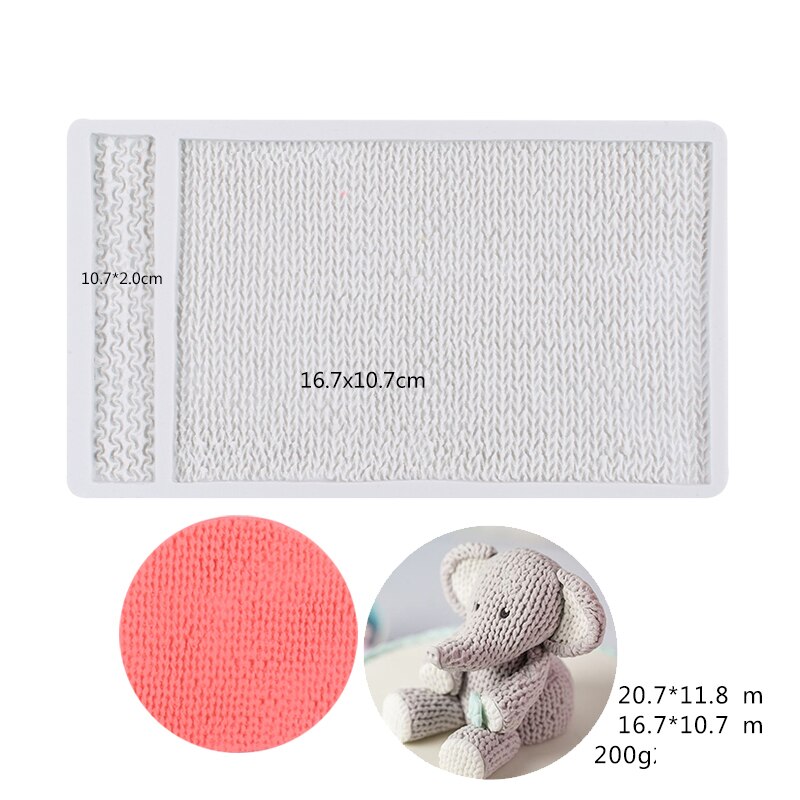 Sweater Pattern Knitting Texture Fondant silicone mold Cake Border Embossing Woolen Yarn Doll Shape Cake Decorating Moulds: A