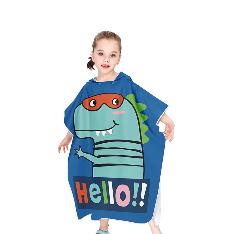 freundlicher Poncho Dinosaurier Bademantel Mit Kapuze freundlicher Bademäntel Mikrofaser Schlecht Kleid Tiere Für Jungen Mädchen Kleinkind Strand Schwimmen Handtücher: 02E