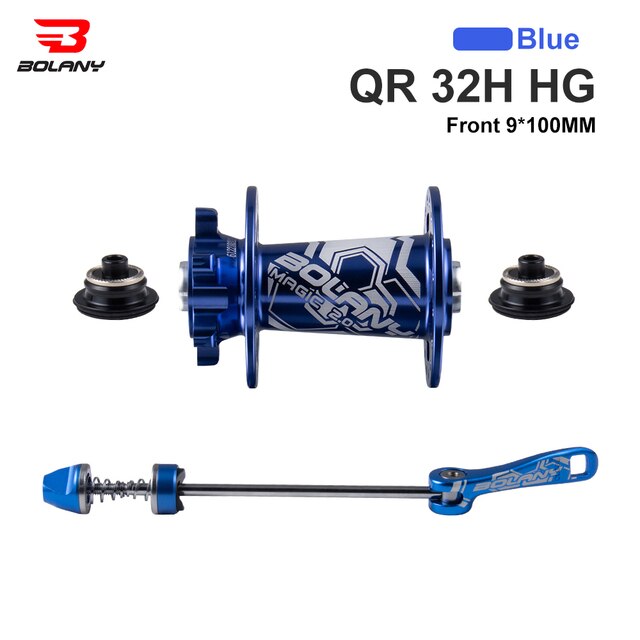 Bolany-bujes de bicicleta NBK, freno de disco, 32 orificios, 4 rodamientos sellados, aleación de aluminio, liberación rápida, eje de MTB 8 9 10 11 12 velocidades: Blue Front Hub 32