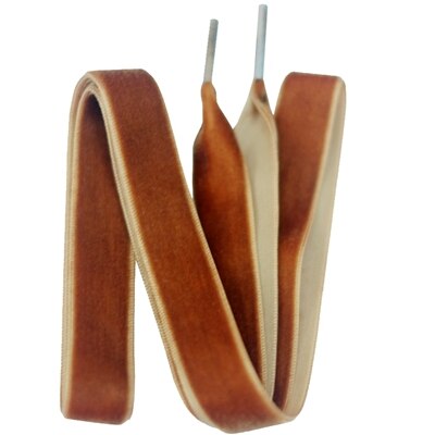 Cordones planos de terciopelo, 1,6 cm de ancho, zapato con cinta, 120cm / 47 pulgadas: brown