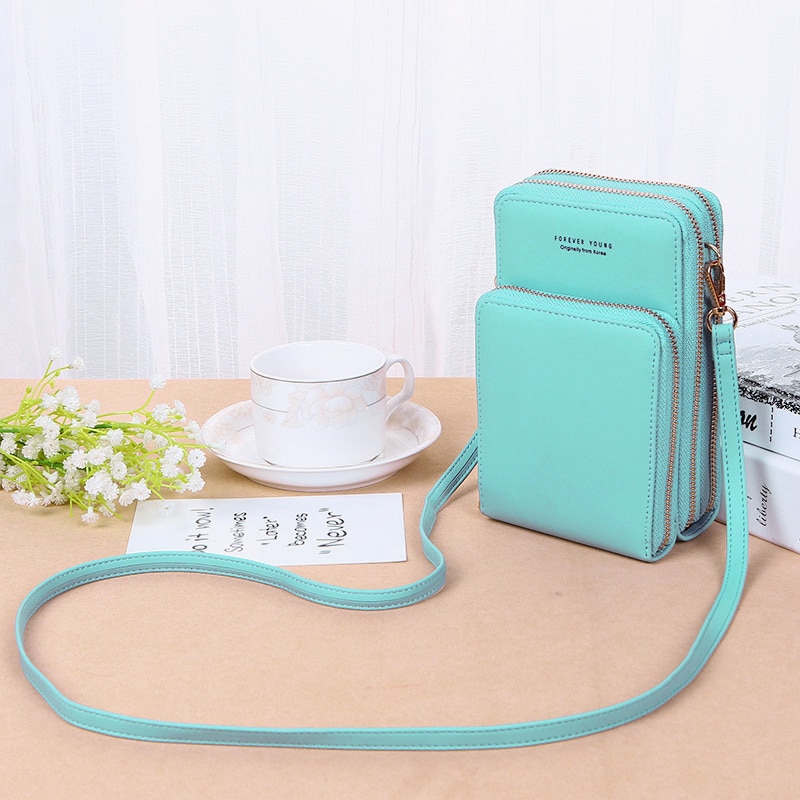 SMOOZA Crossbody komórek torba na telefonu na ramię torebka na telefon moda codziennego użytku posiadacz karty Mini letnia torba na ramię dla kobiet portfel: Zielone światło