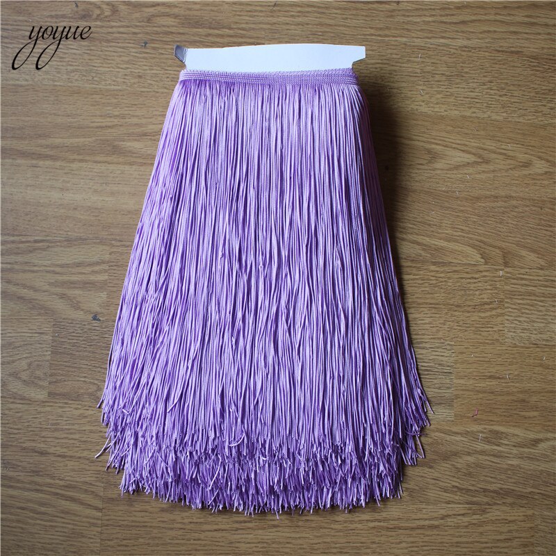 YOYUE 1 Yard 30CM Lange Kant Fringe Trim Tassel Fringe Trimmen Voor Diy Latin Jurk Stage Kleding Accessoires Kant lint: Light Purple