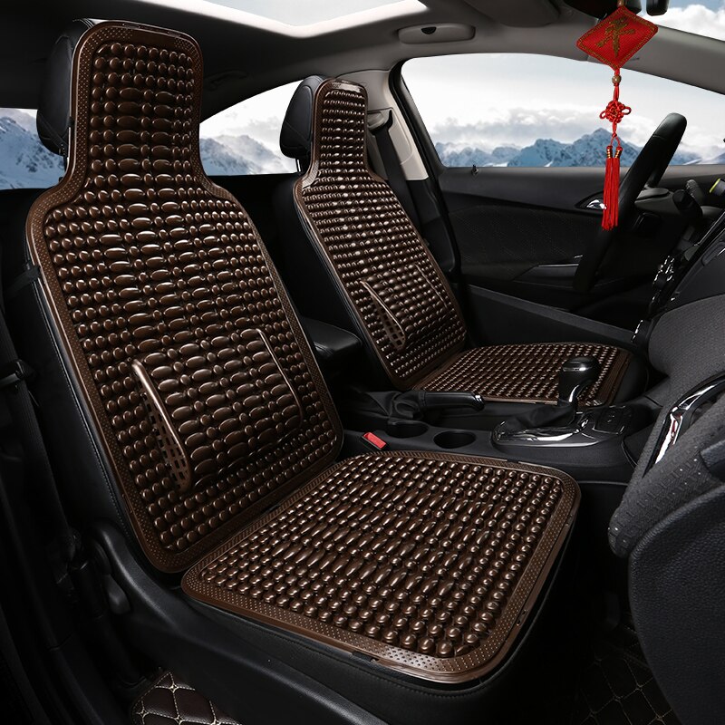 Universal sommer autostol kølig pude pvc beaded massage automobil stolebetræk med blød taljemåtte åndbar holdbar 1 stk.