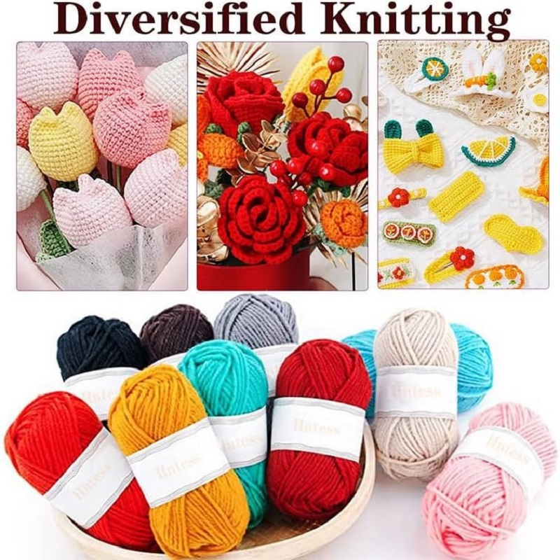 KOVEEN 59 pièces/ensemble ensemble de tricot au Crochet Portable bricolage débutant Kit de Crochet avec sac de rangement matériel Pack et outils de rangement