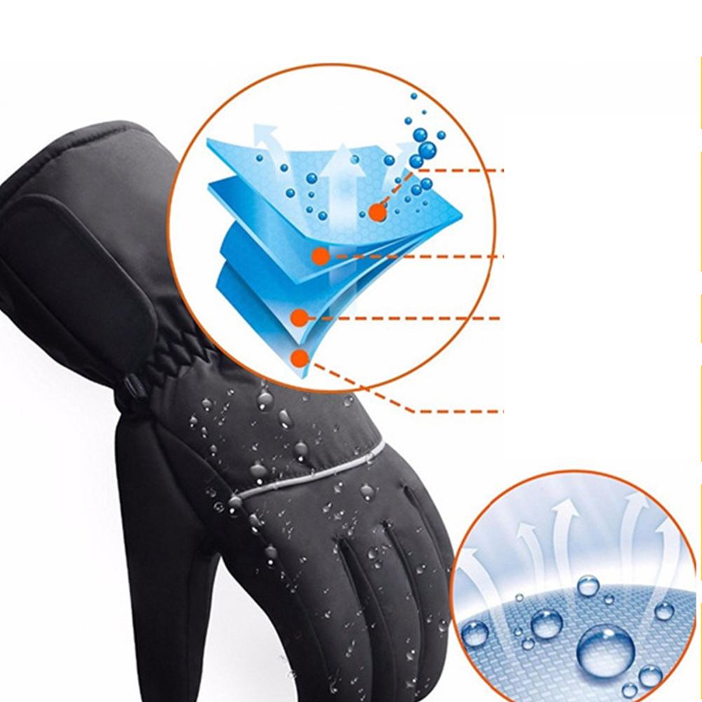 Ski Handschoenen USB Elektrische Verwarming Vinger Handschoenen Dikke Verwarmde Wasbaar Handschoenen Voor Outdoor Verwarmde Ski Waterdichte Lithium Batterij