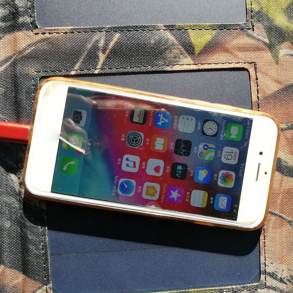 Pannello Solare Portatile 21W 18V Caricabatterie Solare Pieghevole Con Kit 2 Porte Usb Monocristalline 90582118