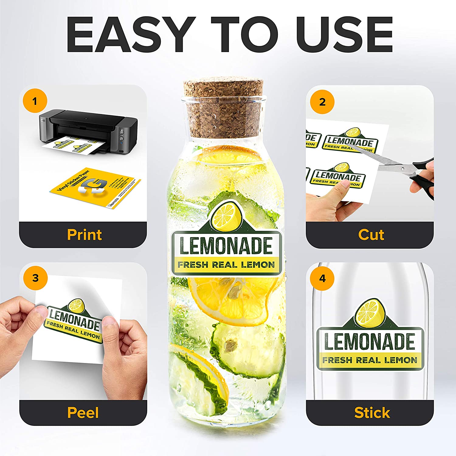 10 Vellen A4 Printable Vinyl Sticker Papier Glossy Zelfklevende Voor Inkjet Printer Diy Auto Patroon Koffer Stickers Decals