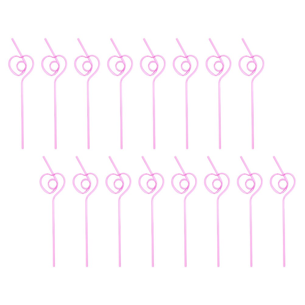 Pajitas creativas para bebidas, pajitas decorativas con forma de corazón, para arte de , 25 piezas: Pink