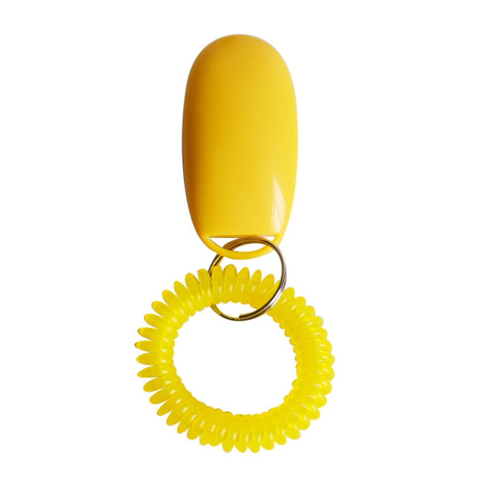 Outil de formation pour animaux de compagnie Portable chien bouton Clicker son formateur outil de formation pour animaux de compagnie bracelet accessoire maison chien outil de formation: YELLOW