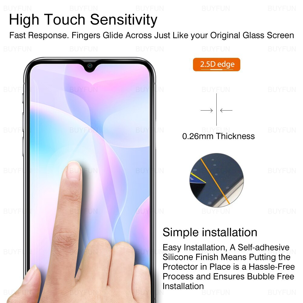 2Pcs Tempered Glass Screen Protector For Xiaomi Redmi 9A 9C 9CNFC NFC 9i 9T 9 A C i T On For Redmi9A Protective Film M2006C3LG