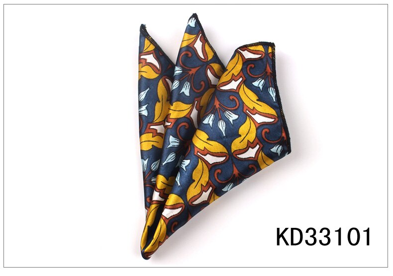Pochette carrée de fleurs pour hommes femmes | Costume de mouchoirs en mousseline de soie imprimés Hanky pour hommes mouchoirs carrés serviettes foulards pour dames: KD33101