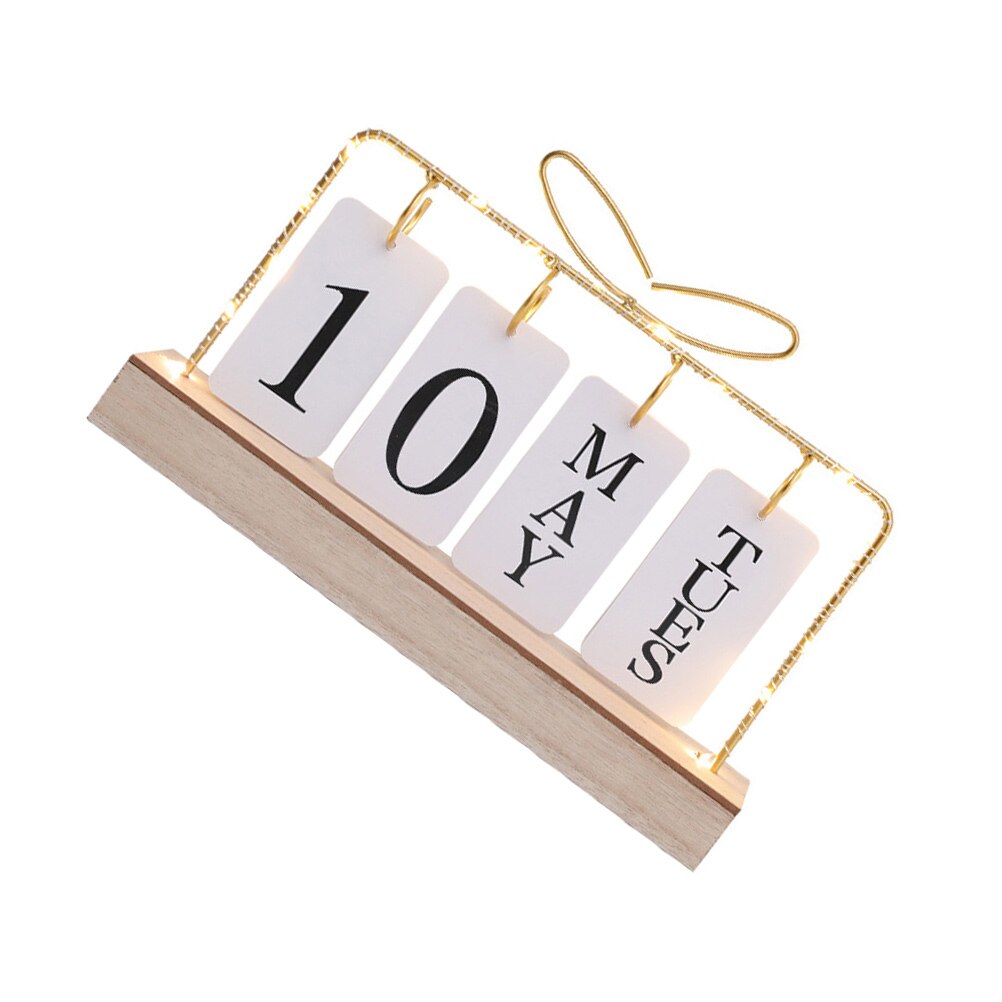 Delicate Tabletop Calendar Adorable Calendar Ornament DIY Calendar with Light: Assorted Color 2
