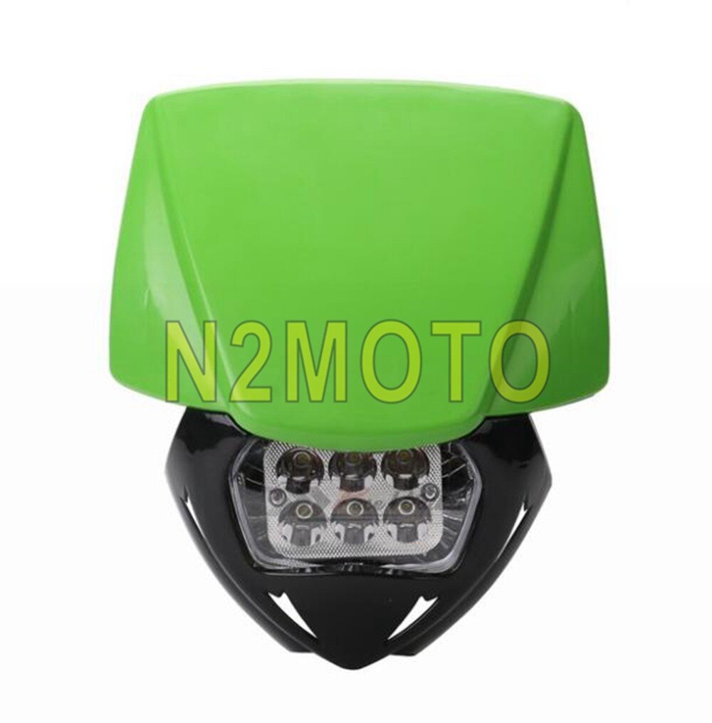 Phare LED blanc d&#39;enduro pour moto, pour Yamaha, Suzuki, Kawasaki, KLX, WR, EXC, CRF 250, 450, 6 pièces