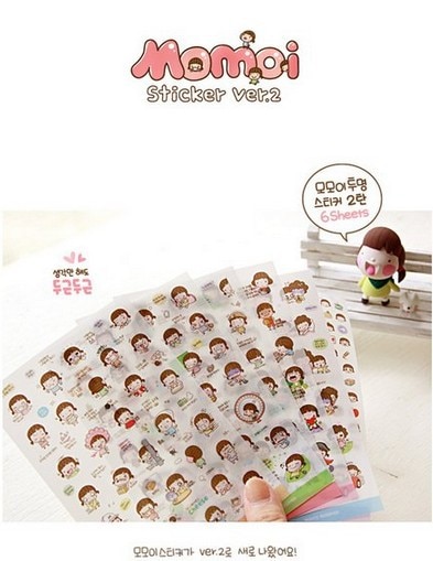 6 vellen Wilt Momoi Dagboek deco PVC Kawaii Scrapbooking Stickers diary Planner Stickers/sticky notes/papelaria Koreaanse stationaire
