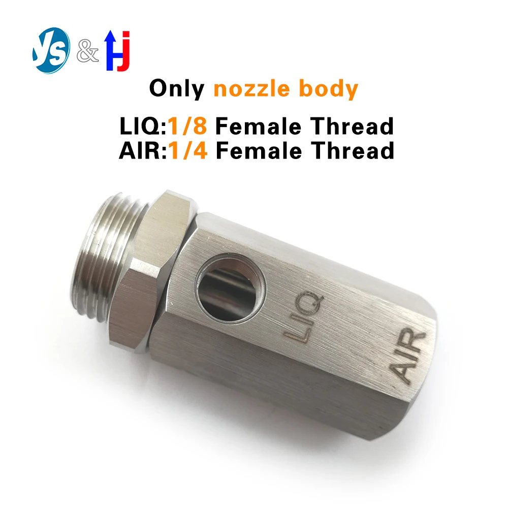 Air Atomizer Spray Nozzle, Ultrasonic Dry Fog, Super Fine Mist Atomizing, Dust Removal, SS304 Stainless Steel,: Dark Grey