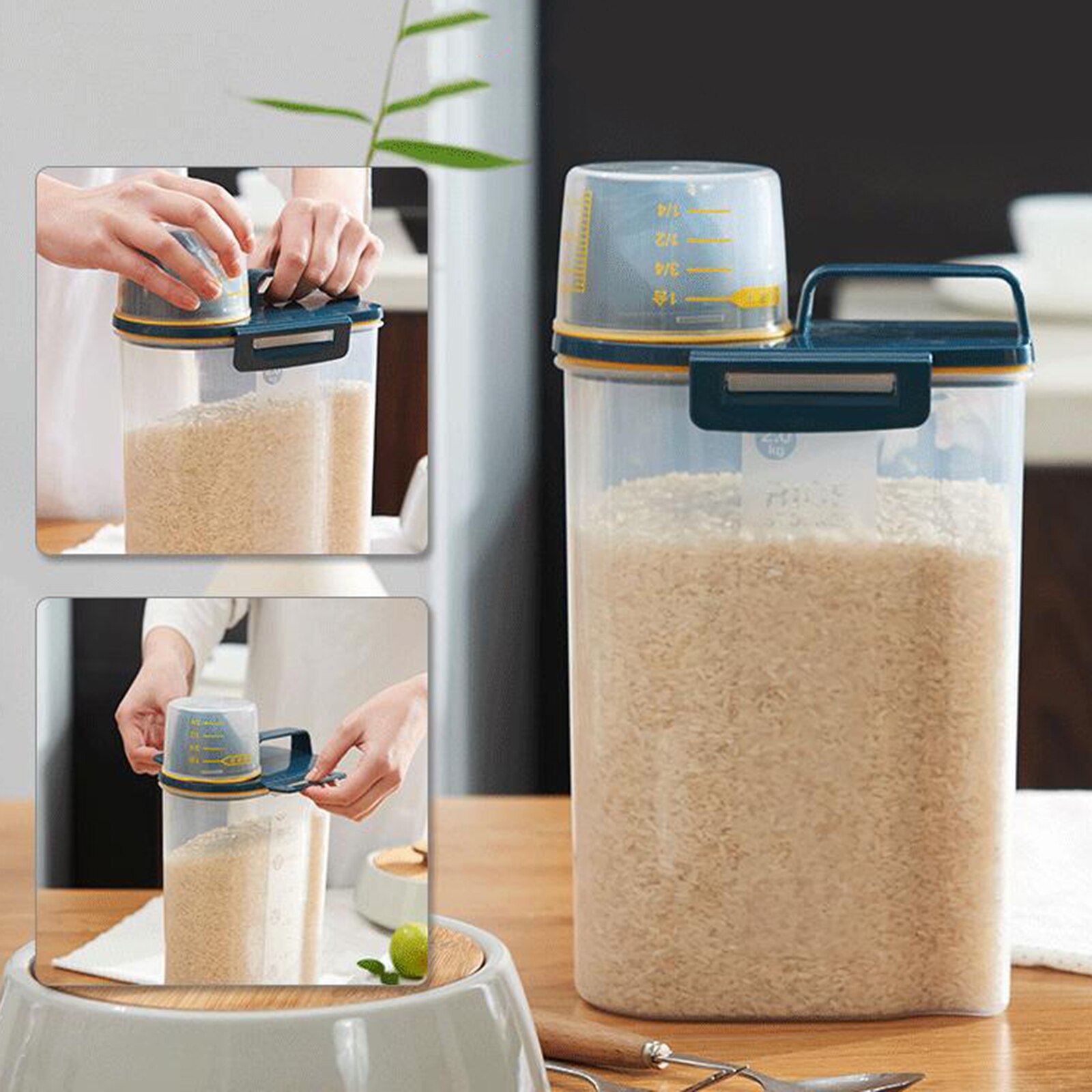 2.5L/3L Cereal Dry Food Pasta Rice Storage Container Food Box BPA Free: 2.5L Blue