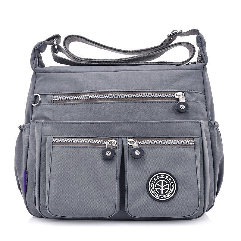 Herald Mode Waterdichte Nylon Vrouwen Messenger Bags Carteira Vintage Zwervers Dames Handtas Vrouwelijke Crossbody Tassen Schoudertassen: grey
