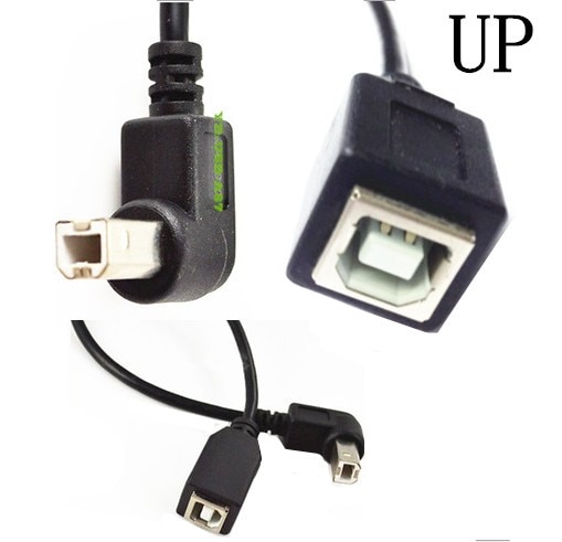Usb 2.0 b hunn til type-b hann 90 grader rettvinklet skriver kort skjøtekabel for skriver skanner mobil hdd og mer