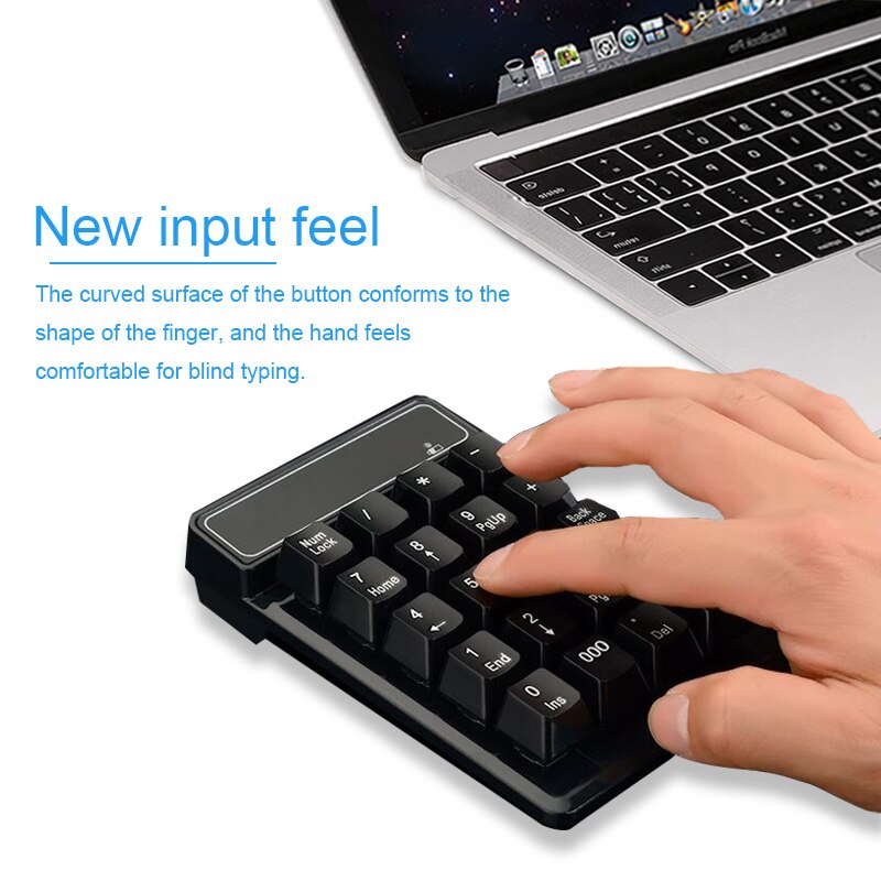 Basix 19 Toetsen Bluetooth Wireless Numeriek Toetsenbord Mini Numpad Toetsen Nummer Pad Digitale Toetsenbord Voor Pc Accounting Taken Toetsenbord