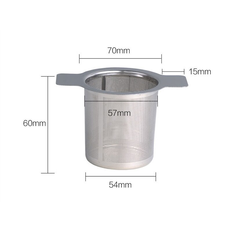 Double Handle Tea Leak 304 Stainless Steel Tea Infuser Fine Mesh Coffee Filter Teapot Cup Hanging Loose Leaf Tea Strainer: Double Handle
