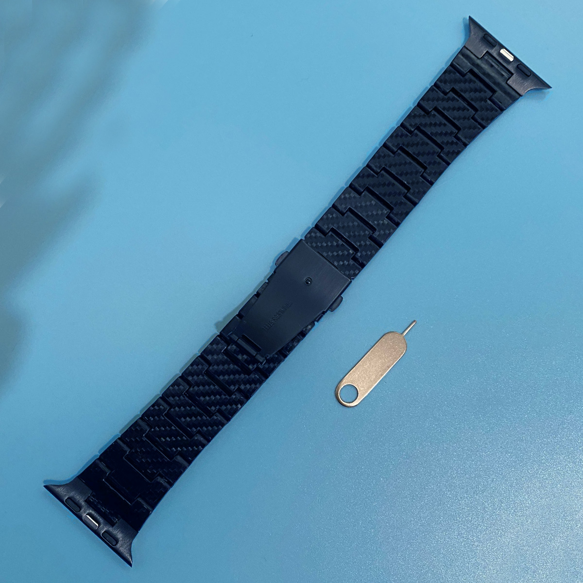 Pulseira de fibra de carbono para apple watch band 45mm 41mm 44mm 40mm 42mm 38mm pulseira de ligação leve cinto iwatch série 5 4 3 6 se 7: XL / Blue White