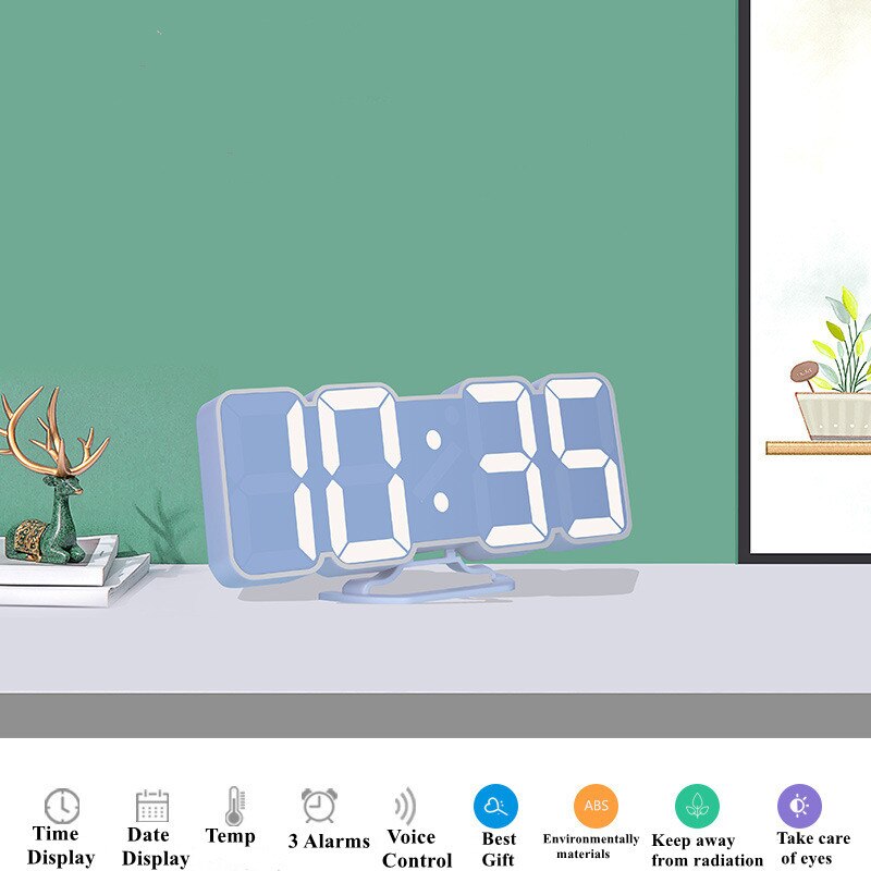 Variable 115 Colors Digital Wall Clock Temperature... – Grandado