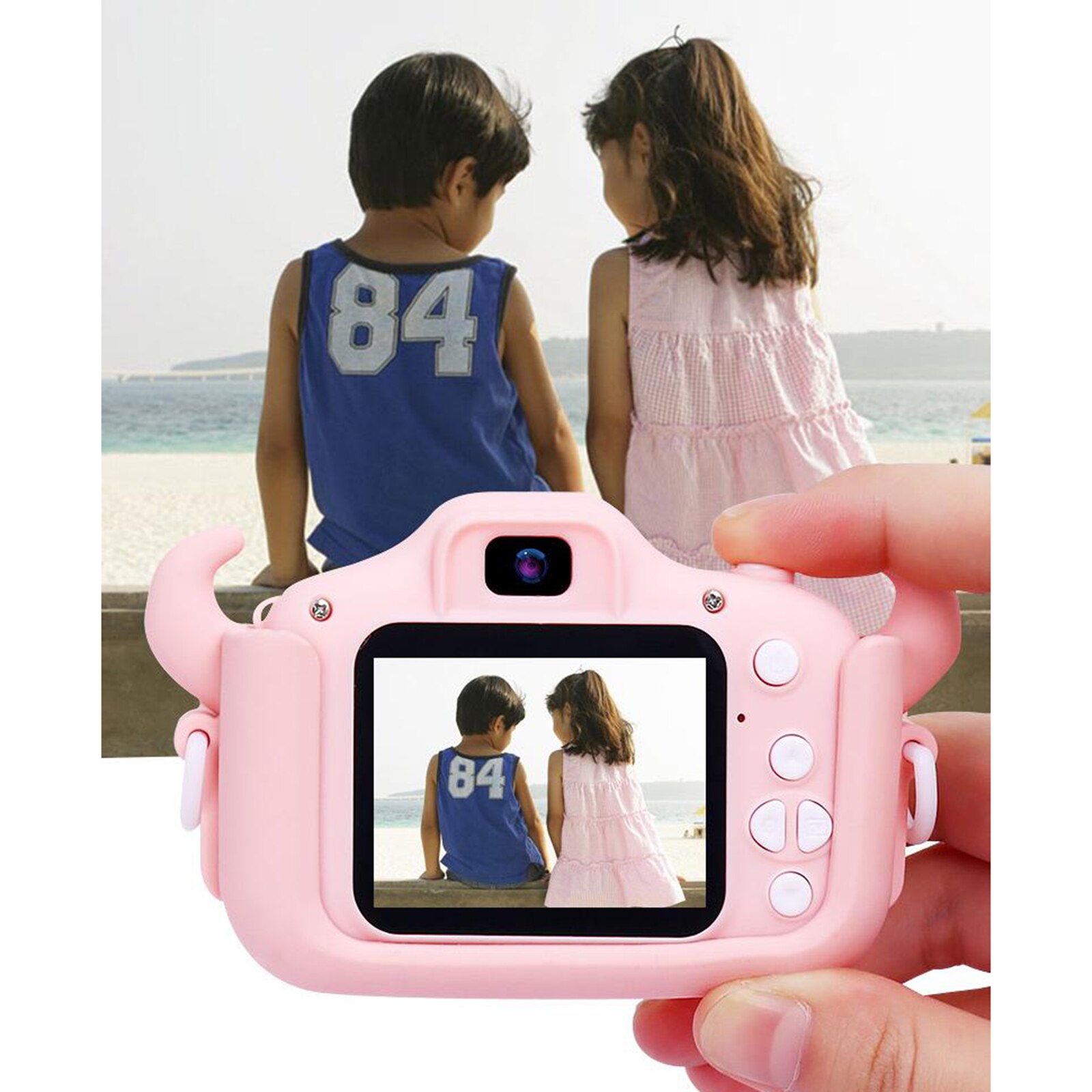 2.0 ''Mini Digitale Kinderen Camera Hd 1080P Ips Camera Speelgoed Cadeau Voor Kinderen: Pink Cow