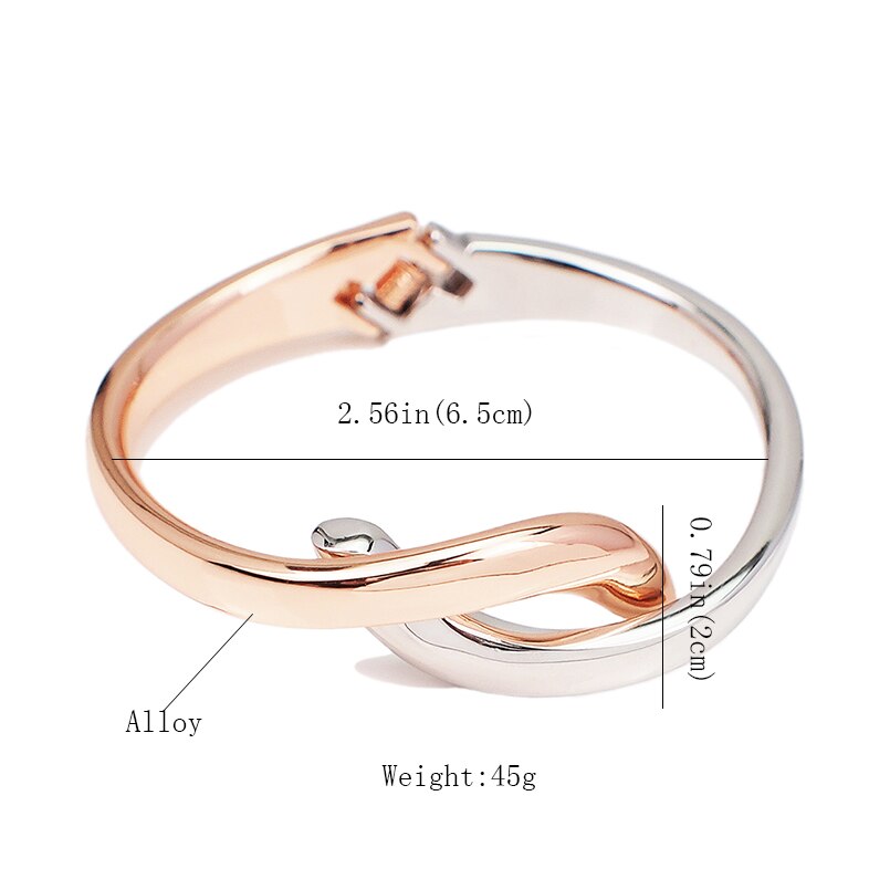 MANILAI Alloy Bangles Bracelets Women Charm Smooth Geometry Linear Statement Cuff Bangles Jewelry Gold mix Silver Color