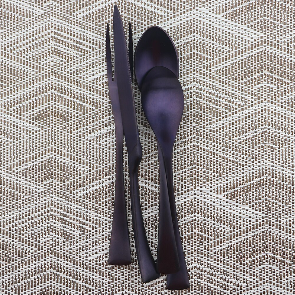 Paars Restaurant Herbruikbare Servies Set Metalen Bestek Set Rvs Keuken Servies Mes Vork Lepel Set