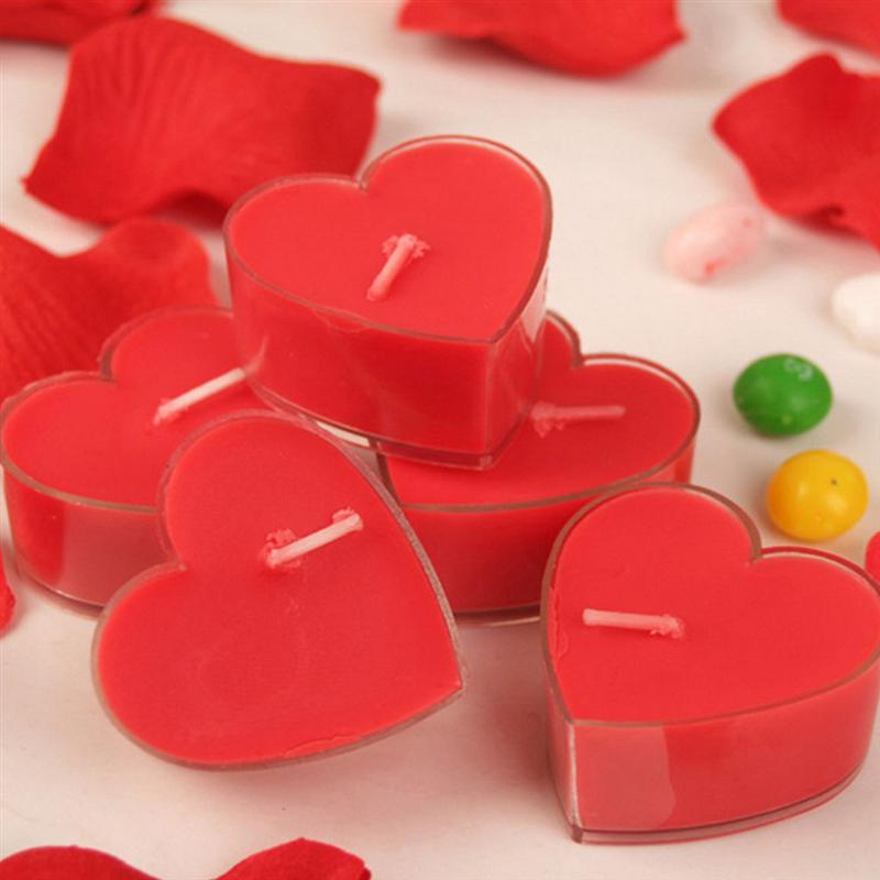 Bougie rouge en forme de cœur pour amour | 27 pièces, décoration adorable de bureau, bougies pour fête d'anniversaire et mariage, pour la saint-valentin