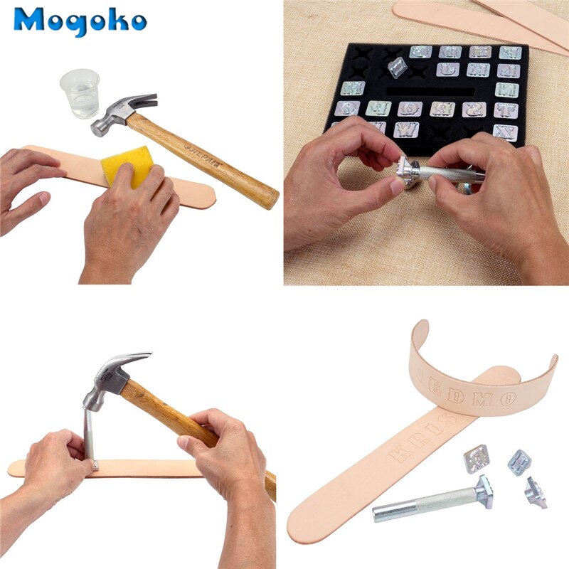 Mogoko 19mm Letter Alphabet Stamp Punch Kit Saddle Making Tools Leather Craft Carving Embossing Stamp DIY Handmade Art Working