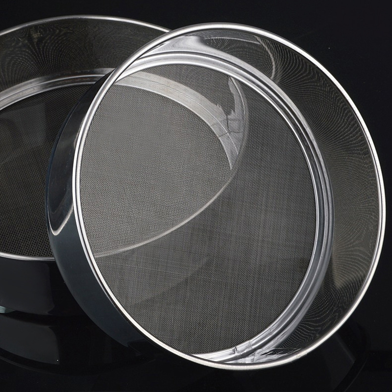 Baking Tool Kitchen Stainless Steel Flour Sieve Hand Held Round Flour Sieve 40 Mesh Fine Flour Sieve Mesh Sieve Kitchen Tools