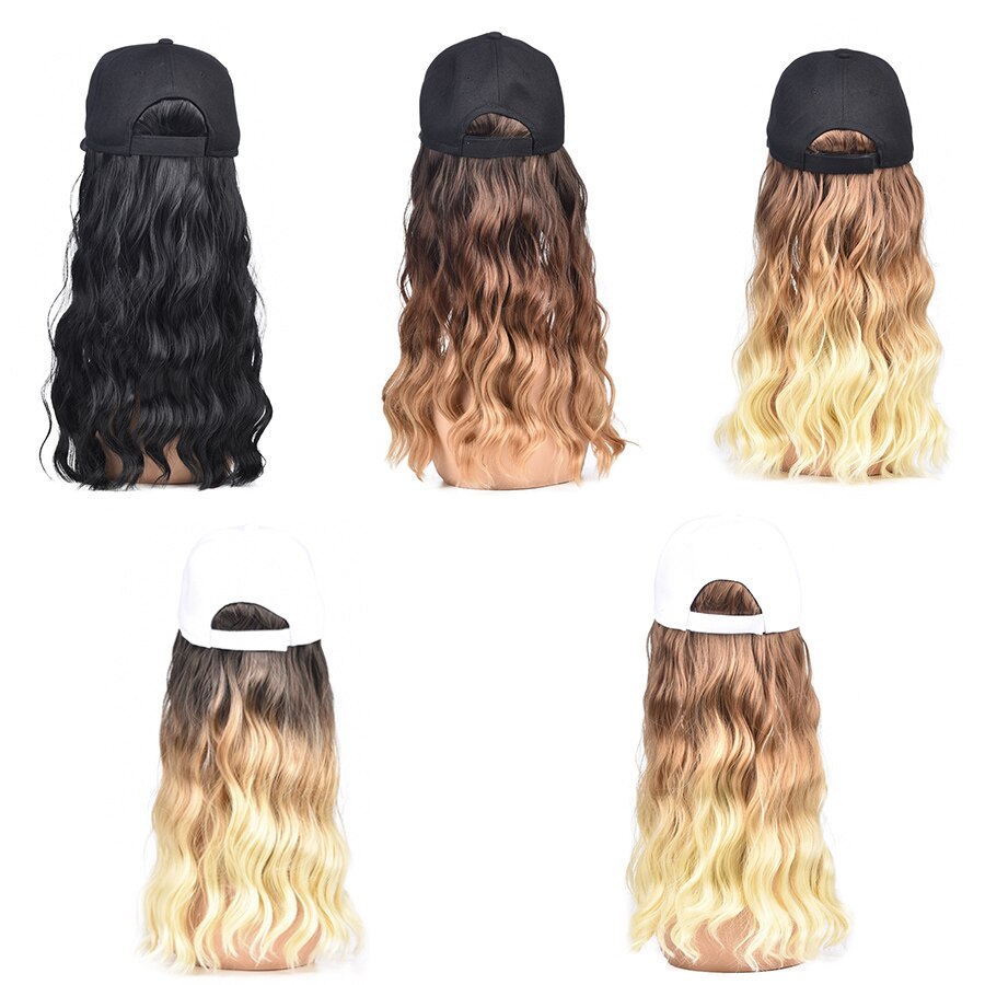 Tomo Korte Baseball Cap Haar Pruik Synthetische Natuurlijke Wave Hair Extensions Pruik Met Hoeden Verstelbare Voor Vrouwen Blonde Kleur
