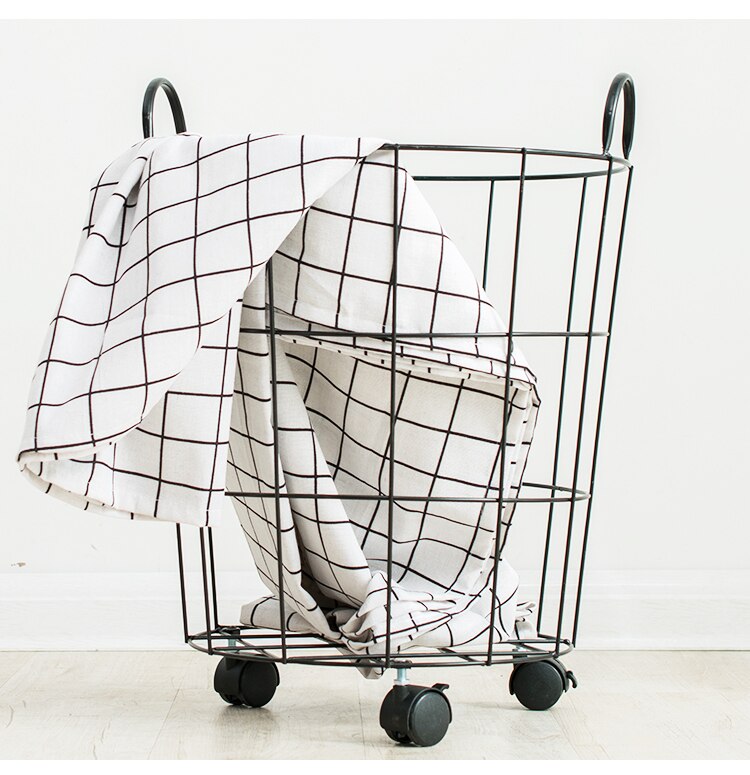 Fabric hamper Nordic wrought iron toy storage basket large laundry home bucket simple dirty clothes