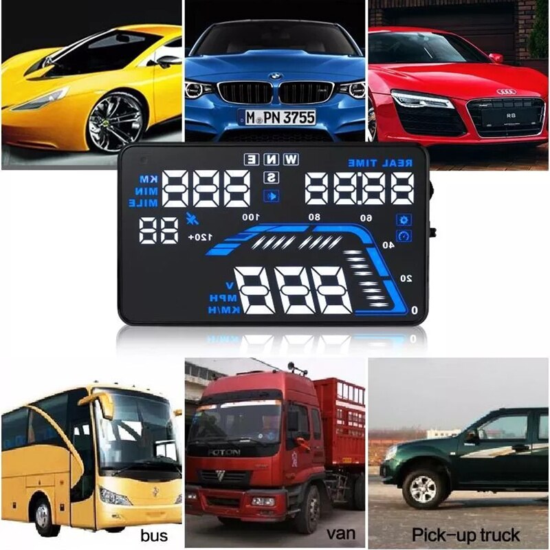 Projecteur de pare-brise avec affichage Hud Q7 gps, compteur de vitesse pour voiture, miroir, vélo moto, accessoires automobiles, alarme, DP-LANJIE